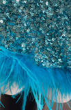 Blue Strapless A-Line Sequin Short Party Dresses Homecoming Dresses HZ1024