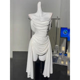 White Off Shoulder Sheath Chiffon Short Prom Dresses Fashion Homecoming Dresses HZ1024