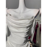 White Off Shoulder Sheath Chiffon Short Prom Dresses Fashion Homecoming Dresses HZ1024