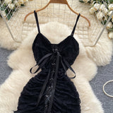 Spaghetti Straps Bodycon Lace Short Party Dress Cocktail Dress HZ1024