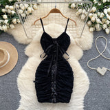 Spaghetti Straps Bodycon Lace Short Party Dress Cocktail Dress HZ1024