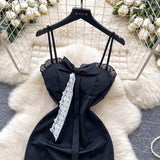 Purple Spaghetti Strap Bodycon Lace Short Party Dress HZ1024