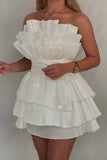 Strapless A-Line Short Stunning Prom Dress Fashion Homecoming Dress with Pleats HZ1024