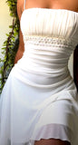 White Spaghetti Straps Sleeveless Chiffon Short Prom Dresses HZ1024