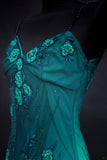 Jade Gradient Spaghetti Straps Sheath Chiffon Beading Long Prom Dresses Classic Formal Evening Gowns HZ1024
