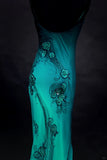 Jade Gradient Spaghetti Straps Sheath Chiffon Beading Long Prom Dresses Classic Formal Evening Gowns HZ1024