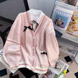 preppy bow cardigan sweater HZ1024