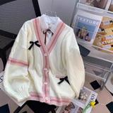 preppy bow cardigan sweater HZ1024