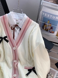 preppy bow cardigan sweater HZ1024