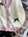 preppy bow cardigan sweater HZ1024