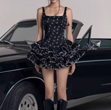 Black Square Neck A-Line Satin Short Prom Dresses Cocktail Party Dress HZ1024