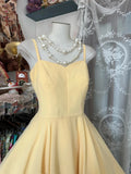 Yellow Spaghetti Straps A-Line Chiffon Short Birthday Party Dress HZ1024