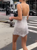 White Square Neck Sheath Beaded Short Wedding Dress Birthday Evening Gowns HZ1024