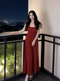 simple A-line square neck long skirt HZ1024