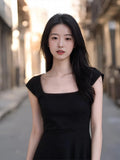 simple A-line square neck long skirt HZ1024