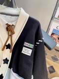 patchwork loose knitted cardigan HZ1024