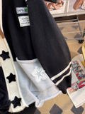 patchwork loose knitted cardigan HZ1024