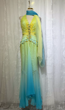 Middle Eastern Style Halter Mermaid Tulle Beading Long Prom Dresses Vintage Evening Gowns HZ1024