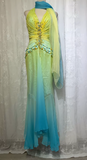 Middle Eastern Style Halter Mermaid Tulle Beading Long Prom Dresses Vintage Evening Gowns HZ1024