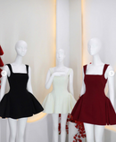 White Square Neck A-Line Satin Short Party Dresses Sweet 16 Birthday Dress HZ1024