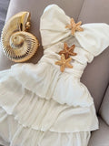 White Strapless A-Line Chiffon Short Party Dress Birthday Dress with Starfish HZ1024