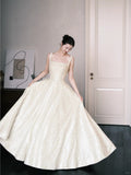 Square Neck A-Line Beaded Long Prom Dresses Sweet Birthday Evening Gowns HZ1024