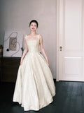 Square Neck A-Line Beaded Long Prom Dresses Sweet Birthday Evening Gowns HZ1024