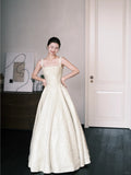 Square Neck A-Line Beaded Long Prom Dresses Sweet Birthday Evening Gowns HZ1024