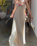 style three-dimensional flower design suspender dress HZ1024