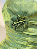 Green Spaghetti Straps A-Line Satin Long Prom Dresses Birthday Evening Gowns HZ1024