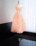 Sweetheart A-Line Tulle Stunning Prom Dresses with 3D Appliques Sweet 16 Dress HZ1024