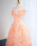 Sweetheart A-Line Tulle Stunning Prom Dresses with 3D Appliques Sweet 16 Dress HZ1024