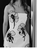 White Strapless Birthday Dresses Sheath Satin White Short Formal Dresses Fashion Party Dresses HZ1024