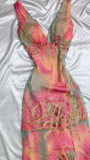 Pink V Neck Mermaid Evening Gowns Sleeveless Chiffon Beaded Long Prom Dresses HZ1024