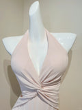 Pink V-neck Sheath Chiffon Prom Dresses Elegant Birthday Evening Gowns with Ruffles HZ1024