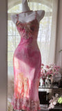 Pink Square Neck Sheath Lace Chiffon Short Vintage Prom Dresses HZ1024