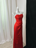 Green Spaghetti Straps A-Line Satin Long Prom Dresses Formal Evening Dresses HZ1024