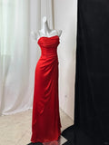 Green Spaghetti Straps A-Line Satin Long Prom Dresses Formal Evening Dresses HZ1024