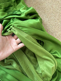Green Spaghetti Straps A-Line Satin Long Prom Dresses Formal Evening Dresses HZ1024