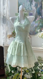 Green Halter A-Line Short Party Dress for Birthday & Cocktail Party HZ1024