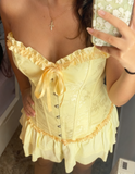 Yellow Strapless Bodycon Chiffon Satin Short Party Dress Fashion Homecoming Dress HZ1024
