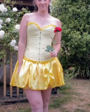 Yellow Off Shoulder Sheath Satin Short Homecoming Dress HZ1024
