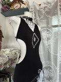Black V-neck Mermaid Evening Gowns Beaded Chiffon Open Back Long Prom Dresses HZ1024