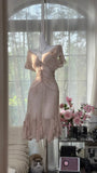 V-neck Short Sleeve Chiffon Short Dress HZ1024
