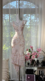 Apricot V-neck Sheath Chiffon Short Prom Dresses Elegant Evening Gowns with Beading HZ1024
