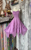 Purple Spaghetti Straps A-Line Chiffon Ruffle Short Prom Dresses Sweet 16 Dress with Beading HZ1024