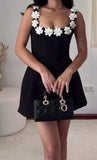 Black Square Neck A-Line Short Prom Dresses Fashion Party Dress HZ1024