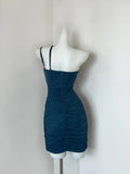 Jade Asymmetric Neck Bodycon Short Evening Dress Fashion Party Dress HZ1024
