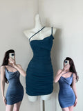 Jade Asymmetric Neck Bodycon Short Evening Dress Fashion Party Dress HZ1024
