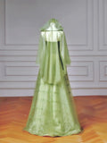 Green Strapless A-Line Tulle Evening Gowns Sweet 16 Dress Quinceanera Dress HZ1024